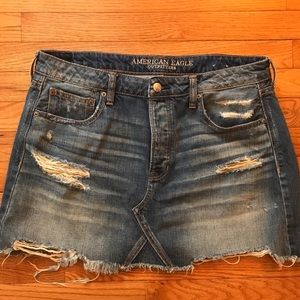 American eagle denim mini skirt